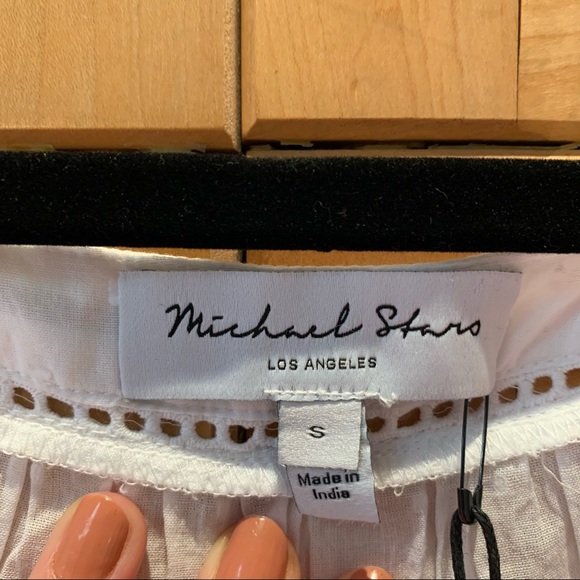 NWT Michael Stars Patsy White Cotton Top Sz. S - Picture 6 of 9
